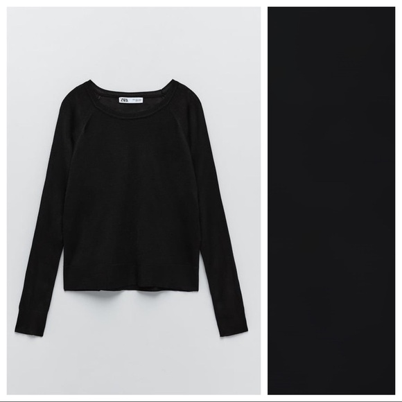 Zara Sweaters - NWT. Zara Black Long Sleeves Round Neck Sweater. Size L.